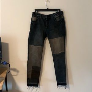 Free People Patchwork Black Skinny Jeans